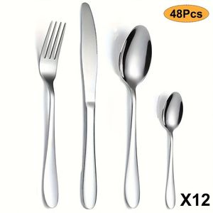 Premium Stainless Steel Cutlery Set Durable Rust Resistant Dining <b>Flatware</b> With Elegant Mirror Finish Perfect For Modern Kitchen - Product Image 3