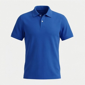 เสื้อโปโลแขนสั้นสีน้ำเงินรอยัลสำหรับผู้ชาย ผ้าฝ้าย 100% ทอแบบ Pique สวมใส่สบาย ระบายอากาศได้ดี ดีไซน์เรียบง่าย ทรงปกติ - Product Image 1