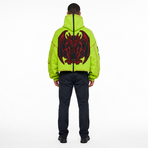Sudadera con capucha extragrande de felpa francesa de 420 g/m² con cremallera, lavado ácido, estilo modular, para hombre, tipo crop, OEM personalizada - Product Image 2