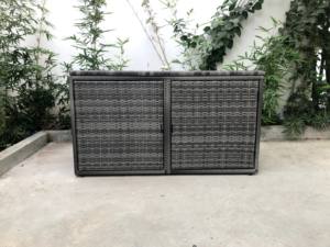 AC00031 Modern Outdoor Furniture Garden Set All-Weather Gray Rattan <b>Storage</b> <b>Box</b> Aluminum Frame for Villa Courtyard Living Room - Product Image 4