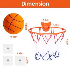 Silent Indoor Training Basketball Uncoated High Density Foam <b>Ball</b> with Stand Low Noise <b>Bouncing</b> Hoop for Toy Training - Product Image 6