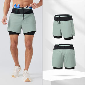 Pantalones Cortos Deportivos Térmicos al por Mayor, Pantalones Cortos Deportivos Dobles para Gimnasio, Pantalones Cortos Impermeables para Hombre con Bolsillo - Product Image 3