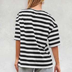 Camiseta Corta de Algodón para Mujer, Personalizada con Estampado a Color, Transpirable, Holgada, de Manga Corta, Informal, a la Moda para el Verano - Product Image 3