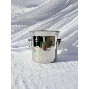 Modern Shiny Polish Antique Gold Finish Round Simple Design Metal <b>Ice</b> Bucket with Deer Handles Glam Beverage <b>Cooler</b> Supply - Product Image 6