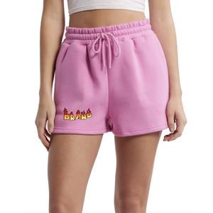 Shorts Casuales de Cintura Elástica de Alta Calidad para Mujer, 100% Algodón, Personalizados OEM, 350GSM, Transpirables, Corte Regular - Product Image 1