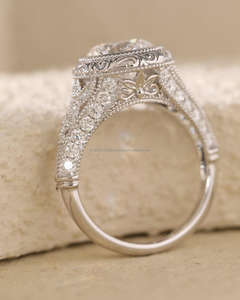 Anillo de Oro Blanco Clásico de Compromiso y Boda para Mujer, Joyería Fina de Oro Sólido Personalizada, Anillo con Diamante Cultivado en Laboratorio con Engaste de Bisel - Product Image 2