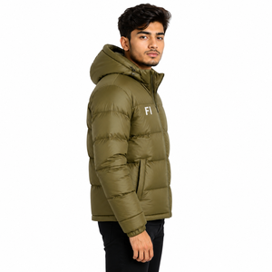 Wholesale Puffer Men's <b>Jackets</b> <b>Hooded</b> Quilted <b>Padded</b> Winter <b>Jacket</b> Full Zip Warm Outdoor Casual <b>Jacket</b> OEM Custom Manufacturer - Product Image 2
