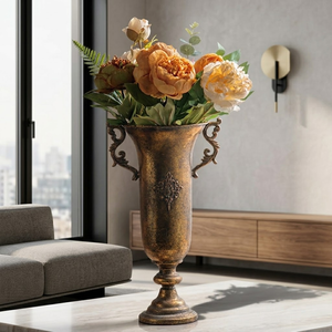 Vase décoratif en fer doré de luxe 2025, fait main, moderne, écologique, durable, pour la maison, le bureau, le salon, décoration de sol, nouvelle arrivée - Product Image 3