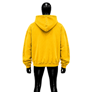 YELLOW DISTRESSED OVERSIZED HOODIE SOFT FLEECE PREMIUM STREET FASHION HOODIE URBAN YELLOW HOODIE CASUAL DAILY WEAR OVERSIZED LIF - Product Image 2