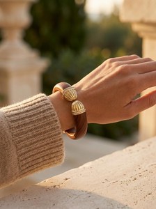 Wooden <b>Bangle</b> Set with Gold Accents Wooden <b>Bangle</b> <b>Bracelets</b> Women Girls Handmade Eco-Friendly Unisex Traditional - Product Image 6