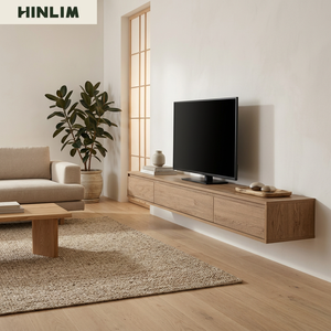 Minimalist Wall Mount Wood <b>TV</b> <b>Stand</b> Minimalist Modern Floating Living Room Furniture for 50-54 In <b>TVs</b> - Product Image 3