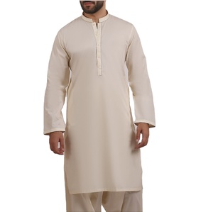 Culture pakistanaise hommes Shalwar Kameez traditionnel avec vêtements d'extérieur décontractés blanc uni pakistanais 2 pièces ensemble hommes Shalwar Kameez robe - Product Image 1