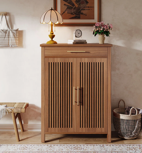 Meuble à chaussures moderne en bois, style grange, avec porte rabattable, durable, écologique et peu encombrant, pour salon - Product Image 4