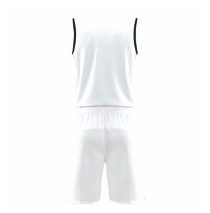 Ensemble de maillots de basket sans manches pour hommes, col en V, blanc et noir rayé, polyester à séchage rapide, uniformes toutes saisons, coupe régulière pour adultes - Product Image 2