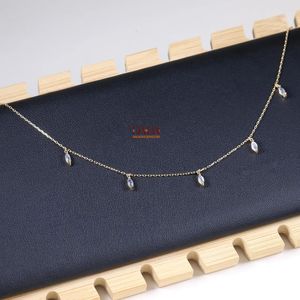 Drop <b>Necklace</b> Dainty Station Diamond <b>Chain</b> Minimalist Elegant Fine Jewelry for Women Delicate Everyday <b>Necklace</b> Gift - Product Image 3