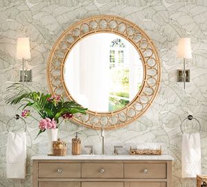 Miroir rond en rotin charmant, fait main, avec cadre en osier, miroir décoratif style bohème, décoration intérieure pour chambre et salon - Product Image 3