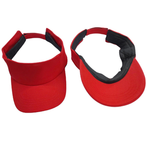 Visière unisexe rouge en polyester à bord plat, ajustable, pour usage extérieur printemps-été, adultes - Product Image 1