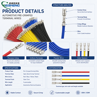 Kabel Terminal JST SM 54mm Custom 2 Pre-Crimped, Kawat Tembaga Berlapis Timah untuk PCB