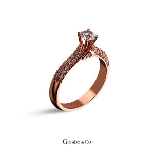 Anillo de Diamantes Naturales con Halo Etéreo en Oro Amarillo/Rosa/Blanco, 4.5 mm D/VVS2, Glosbe & Co, Venta al por Mayor en Vietnam, Diseño Elegante - Product Image 3