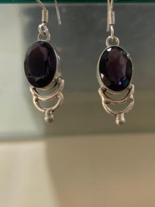 German Silver Oval Stone Drop <b>Earrings</b> for Women Fashionable Gift Jewelry <b>Top</b> Quality Handcrafts Wholesale Price Amethyst - Product Image 3