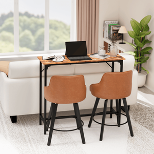 43-Inch <b>Brown</b> Bar <b>Table</b> with Durable MDF Top and Metal Frame 209 Lbs Capacity Pub Height for Kitchen/Bar Counters - Product Image 5