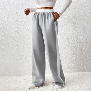Pantalon de survêtement décontracté pour femme grande taille, taille mi-haute élastique, en coton/polyester respirant et écologique, idéal pour l'hiver et le sport - Product Image 1