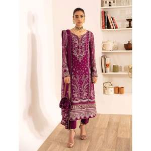 ชุดแต่งงานผ้าชีฟองปักลายหรูหรา 3 ชิ้น – ชุดเจ้าสาวแบบยังไม่เย็บ/เย็บตามสั่งสำหรับผู้หญิง - Product Image 1