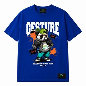 Custom Mens <b>Cartoon</b> Panda Print Oversized T <b>Shirt</b> Summer Casual Hip Hop Streetwear Tee Breathable Cotton Graphic Clothing - Product Image 5