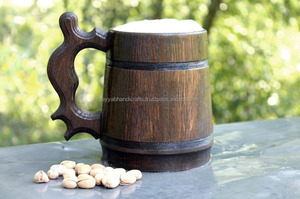 Taza de Madera y Acero Inoxidable con Asa de Madera, Estilo Vintage, Hecha a Mano - Product Image 2