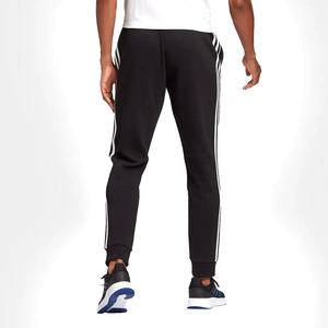 Men's Black Spandex/Cotton Lightweight Recycled Materials <b>Jogger</b> Pants <b>White</b> Side Stripes Elastic Waist Drawstring Casual for - Product Image 2