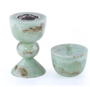 ที่ใส่เครื่องหอมเรซิ่นสีเขียวพร้อมฝาปิดสำหรับกระจายกลิ่นอโรมาเธอราพี - Product Image 1