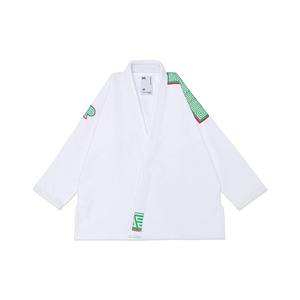 Kimono Blanco de BJJ con Logotipo Verde Bordado, Corte Regular, Unisex, para Bebés y Niños Pequeños, Ropa de Artes Marciales, 100% Algodón, Diseño Duradero, 440g - Product Image 6