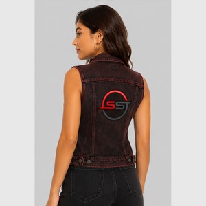 Chaleco Vaquero Ajustado para Mujer con Cierre de Botones Clásico, Chaqueta sin Mangas para Combinar en Capas, Ropa Casual de Calle y Actividades al Aire Libre - Product Image 6