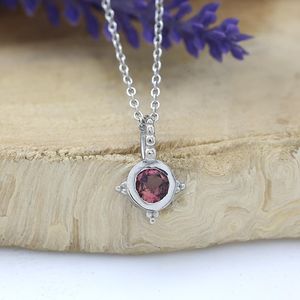 Pendentif élégant en tourmaline rose, argent sterling 925, bijoux faits à la main, cadeau pour femme - Product Image 2