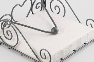Porte-serviettes vintage en métal avec motif en spirale, sur pied, pour la décoration de table, usage domestique et usage en cuisine - Product Image 5