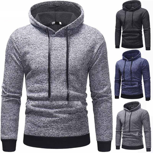 Sudadera con Capucha para Hombre, Corte Ajustado, Color Sólido, Tejido de Algodón y Poliéster, Informal, para Otoño - Product Image 6