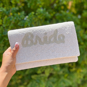 Handmade Durable Beaded Silk Foldable Clutch <b>Bag</b> Bride Letter Design Custom OEM Magnetic Closure Fashion Evening Party <b>Gift</b> - Product Image 5