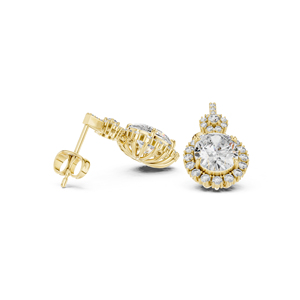 Pendientes de Diamantes Cultivados en Laboratorio, Redondos y Ovalados, en Oro Rosa de 14K para Mujer |   Diamante Cultivado Nuevo - Product Image 2