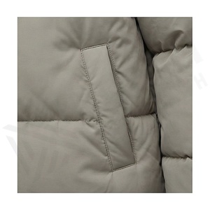 Hooded Quilted Waterproof <b>Bubble</b> Jacket Black Full Sleeve Winter Windproof Cotton Shell Knitted Fabric Polyester Filling Stand - Product Image 5