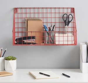 Premium Red Metal <b>Wire</b> <b>Storage</b> <b>Basket</b> Rectangle Hanging Modern Multi-Purpose Neatening Organizing Rack - Product Image 6