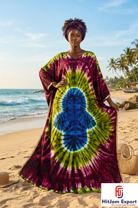 Custom Printed <b>Kaftan</b> Dress Women Loose Fit <b>Summer</b> Beach Wear Comfortable Fabric Wholesale Export Supply - Product Image 2