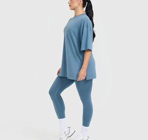 Breathable Solid Color Casual Spring Summer Top Slim Fit Knitted Spandex Polyester Women's <b>Pink</b> Short Sleeve Crew Neck T-Shirt - Product Image 1