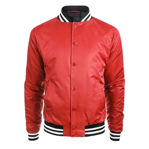 Wool/Cotton/Polyester Leather Slim Thin Knitted Breathable Windproof Autumn/Winter Varsity <b>Jacket</b> <b>with</b> <b>Fleece</b> <b>Lining</b> and Hooded - Product Image 5