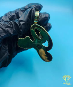 Iced Out <b>Initial</b> NAME <b>Pendant</b> Hip Hop Bling Necklace Gold Tone Custom Letter Chain Luxury Statement Jewelry - Product Image 4