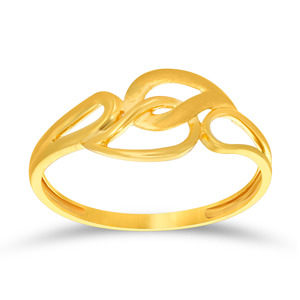 Anillo de Oro con Diseño Entrelazado Infinito, Oro Genuino de 14K, Diseño Abstracto Exquisito, Perfecto para Entusiastas de la Moda Moderna - Product Image 1