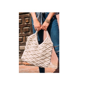 Proveedor de Fábrica: Bolsos de Playa Naturales, Lindas Cestas de Macramé, Bolsos de Paja Tipo Cubo para Accesorios de Moda - Product Image 3