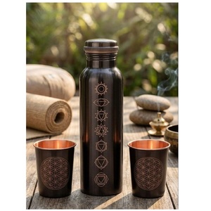 <b>Bulk</b> gift <b>bottle</b> supplier Copper <b>Water</b> <b>Bottle</b> With Lid Portable Travel Flask Minimalist Design - Product Image 5