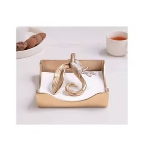 <b>Tabletop</b> Decor Metal Napkin Holder Hot Selling Metal Brass Kitchen <b>Storage</b> Tissue Paper Dispenser Direct From Manufacturer - Product Image 3