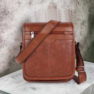 Sac bandoulière en cuir véritable, forme enveloppe, fermeture à boucle, bandoulière, homme, vintage, durable, toutes saisons, usage quotidien, 2-2,9 L - Product Image 5