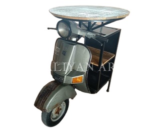 Best Collection Vintage Automobile Scooter <b>Bar</b> <b>Table</b> with Wooden Top Antique Himalayan Art - Product Image 3